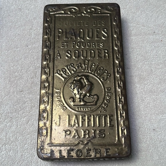 Other - Old French tin box by J . Lafitte Paris, Société des plaques et poudres à souder